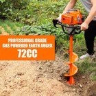 72cc 2-stroke Gas Powered Post Hole Digger With 4  8  12   Earth Auger Drill Bit
