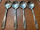 Daffodil Four  4  Round Gumbo Soup Spoons 1847 Rogers Bros 7 Inch
