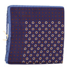 Nwt Eton Navy W Brown Dots   White Geometric Silk Pocket Square Italy 13 