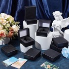 16 Pcs Pocket Watch Display Box  Black Rhombus Textured Watch Packaging Boxes   