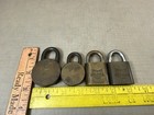 Lot Of 4 Vintage Hurd Detroit Padlocks Locks Mod  220   225 No Key Old Used Usa