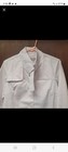 Figs Womens White Pockets Long Sleeve Button Up Lab Coat Size Sm
