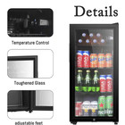16 In  Single Zone 105 12 Oz  Cans Beverage Cooler Black W  Double Glazed Door