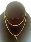 Art Deco Snake Skin Gold Filled Pocket Watch Chain Lariat Sautoir Necklace C1920