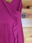 Woosea Women Sleeveless V Neck Split Magenta Evening Cocktail Long Dress Medium