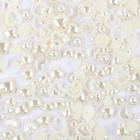 Mix Size Ivory Heart Half Round Drop Pearls Flat Back Diy Jewelry Making Decorat