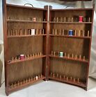 Vintage Sewing 117-thread Spool Folding Wood Storage Cabinet  Appears Handmade