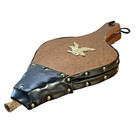 Vintage Wood Fireplace Bellow Brass Eagle Emblem   A Flexible Leather Bag