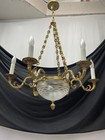 Restored Antique Vtg Ornate Bronze Chandelier Arts Crafts Nouveau Deco Victorian