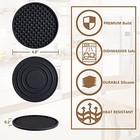 Drink Coasters Set Of 6 With Holder Coasters Silicone 6 Pack Black With Holder