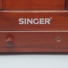 Singer Sewing Box Wood Accordion Fold Out Granny Notion Small Travel Caddy 8x5 