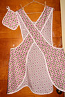 Handmade Bib Apron - Plus Sz - Cross Back - Abstract Flowers - Retro - Vintage