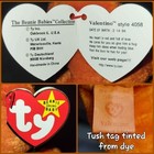      Valentino      1994 Ty Beanie Babies  hand Dyed Orange  Heart Bear Baby  mwmt 