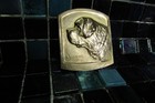 Antique Belgium Art Nouveau Gilt-bronze Medallion St  Bernard By Devereese C1909