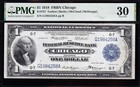Awesome Crisp Choice Vf   1918  1 Chicago Frbn Note  Pmg 30  Free Ship  84258a