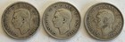 Canadian Quarters Lot Of 3 Silver Canada 1938-1940 Quarter Coins