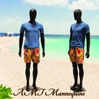 Full Body Male Black Mannequin  Head And Arms Turn   Rotate Manikin  metal Base