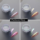 8 Colors Iridescent Pearl Chrome Nail Powder  Aurora Pearl Nails Chrome White Pe