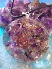 Large Orgone Amethyst Pendant With Copper Coil And Chain  Orgone Emf Pendant