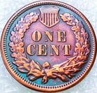 Hobo Nickel Style 1877 Indian Head Hobo Penny - Skull Chief Head Hobo