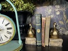 Lot 2 Antique-gold Art Deco Swan On Vintage Books Bookends Swans Shelf Book Ends