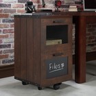 Rustic Walnut Window 2-drawer Wood File Cabinet By Furniture Vintage Walnut Lett