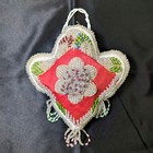 Antique Iroquois Beaded Pincushion Whimsy Haudenosaunee Native Mohawk Velvet