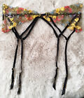 Victoria   s Secret Dream Angels Sweet Praline Garter Belt Embroidered Floral Xs s