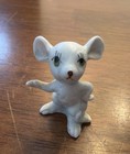 3-1950   s Miniature Bone China Mice Mouse Figurines Japan Shadow Box Mcm