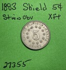 1883 Shield Nickel 5c  Xf Extra Fine Details Stain Obverse Us Coin