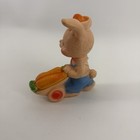 Vintage Mcm Rubber Bunny Rabbit Carrot Cart Squeaker Toy Easter Spring Nostalgic