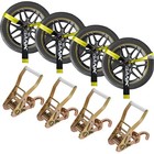 Car Tie Down Straps  4pk  With J Finger Hook Lasso Ratchet Strap 2 Inch X 96    