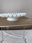 Antique 19th C Milk Glass Ruffled Petticoat Shade  Condition 8   Vintage 