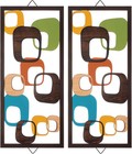 2 Pcs Mid Century Wall Art Mid Century Modern Decor Elegance Wall Accents Wood A