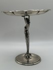 Antique Art Nouveau 935 Sterling Silver Mermaid Figural Pedestal Bowl 333 7g