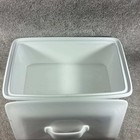 Serve At Home Bread Box White Ceramic Rectangular Lidded Kitchen Storage
