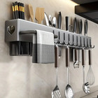 Wall-mounted Kitchen Organizer Shelf Knife Storage Rack Knife   Utensil Holder