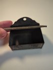 Antique Tin Wall Mount Match Safe Holder Box Self Closing Hinged Lid Primitive