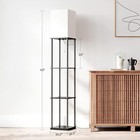 Floor Lamp With Shelves  Modern Square Standing Lamp   3 Color Temperature Bulb