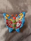 Talavera Mexican Pottery Colorful Butterfly Wall Plaque Hand Painted Art Decor