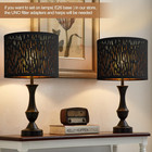 Black Lampshades Set Of 2  Drum Lamp Shade With Hollow-carved Design  12 7  X 12