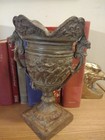 Vintage Ornate Figural Bronze Gothic Vase Pompeii Trophy Heavy 