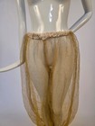 Vintage 1960   s Metallic Gold Lame Fishnet Harem Pants W Balloon Leg