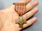 Combatant s Cross With Barrette  Antique French Military Medal  Wwi  1914   1918