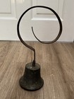 Antique Brass   Sprung Curved Steel Shop Door Servants Bell Reclaimed Vintage