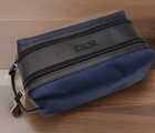 Dior Navy   Black Toiletry Bag Pouch Travel Case Dual Zipper Gift For Men