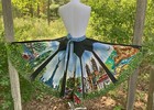 Vintage 50s Tel-art Handpainted Sequined Mexican Circle Skirt 28  Waist