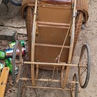 Brown Wicker   Metal Baby Carriage Vintage Buggy With Wheels