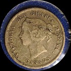 Canada 1874-h Lg  Date 5 Cent Old Silver Coin  0093