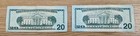 Misaligned  20 Dollar Bill  bill On Right For Reference Only 